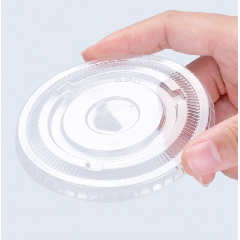12, 16, and 20 oz. Clear Flat Lid with Straw Slot - 50/Case