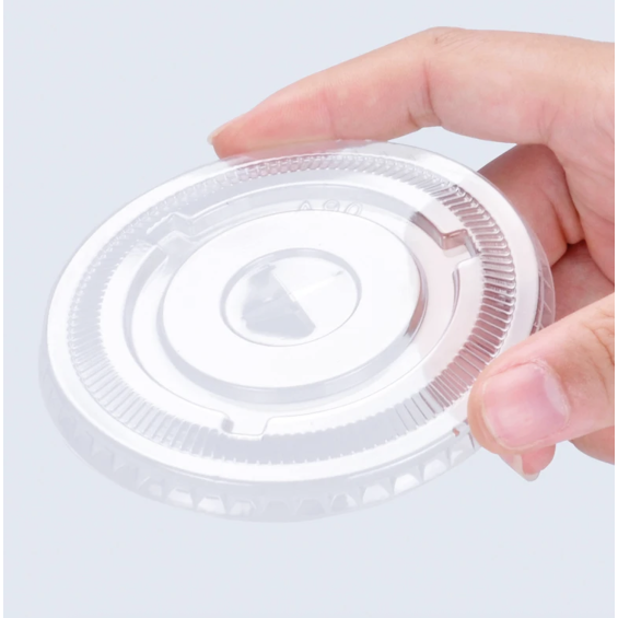 12, 16, and 20 oz. Clear Flat Lid with Straw Slot - 1000/Case