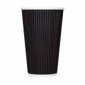 16 oz. Ripple Wall Black Paper Coffee Cup - 500/Case