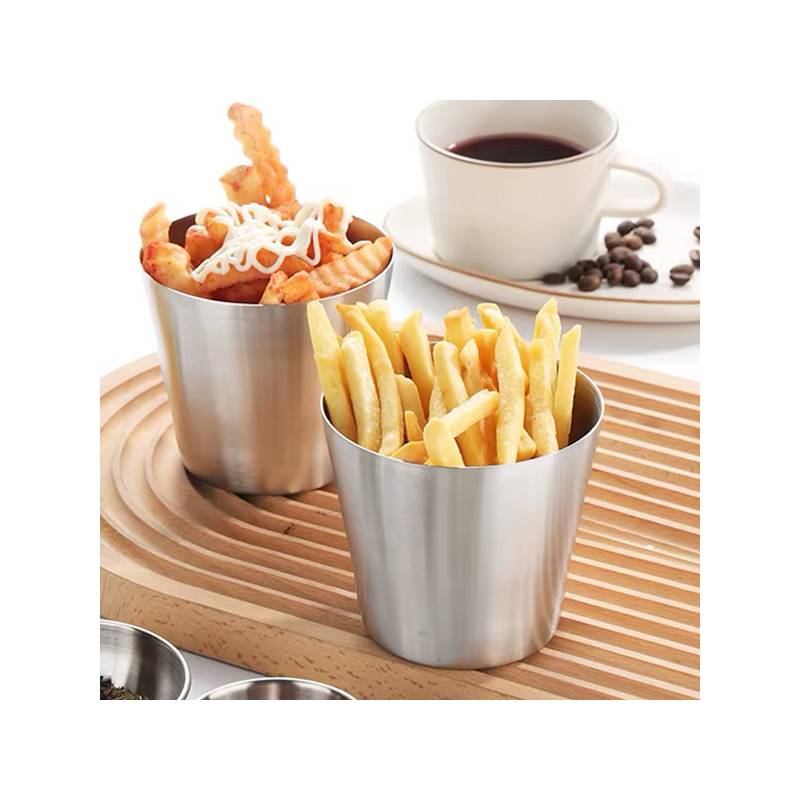 16 oz. Stainless Steel French Fry Holder with Flat Top