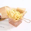4" x 4" x 3" Copper Square Mini Fry Basket