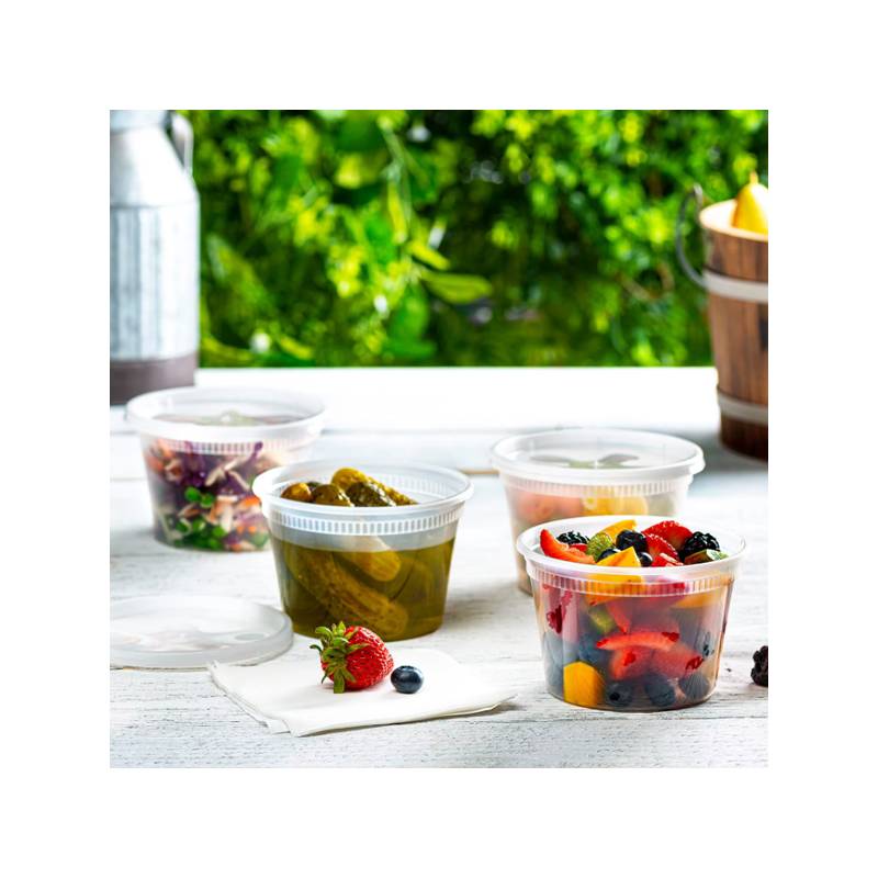 8 oz. Heavy Duty Microwavable Translucent Plastic Deli Container - 480/Case