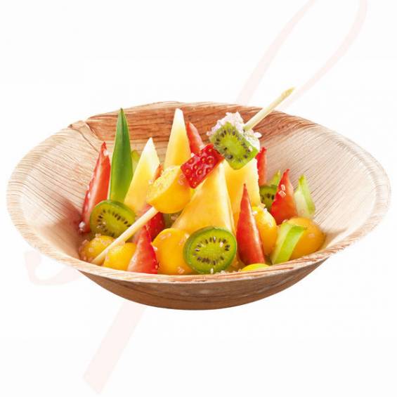 Compostable 5 inch Round Palm Leaf Bowl - 100/Bag