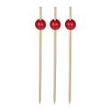 Natural Bamboo Red Ball Food Pick 5.9 in. 2000/Case